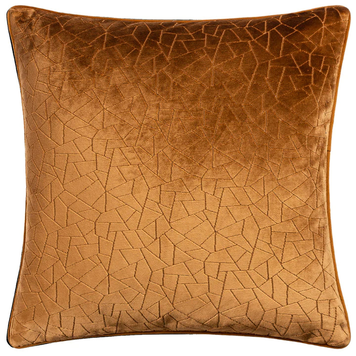 Malans Cut Velvet Piped Cushion Cover Bronze